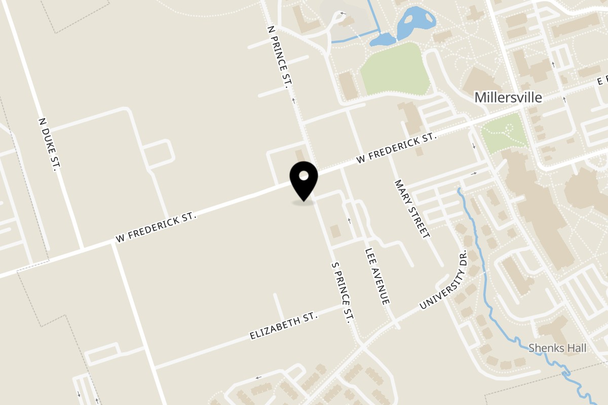 Map showing the location of Koshary Station on 4 S Prince St in Millersville